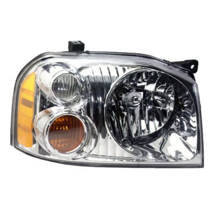 Headlight Assembly Composite Right w/Aluminized Bezel CAPA for Nissan Frontier XE 2001–2004