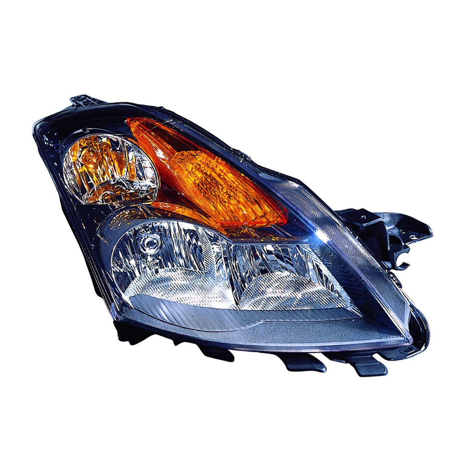 Headlight Assembly Composite Right w/Halogen w/Light Black Bezel CAPA for Nissan Altima Hybrid 2007–2009