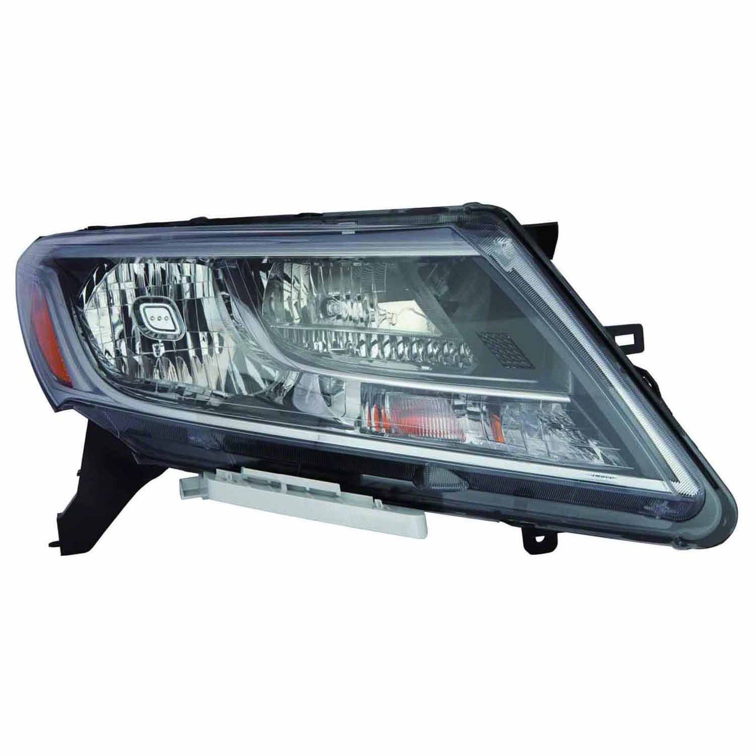 Headlight Assembly Composite Right Halogen Black Bezel Chrome Trim for Nissan Pathfinder 2013–2016