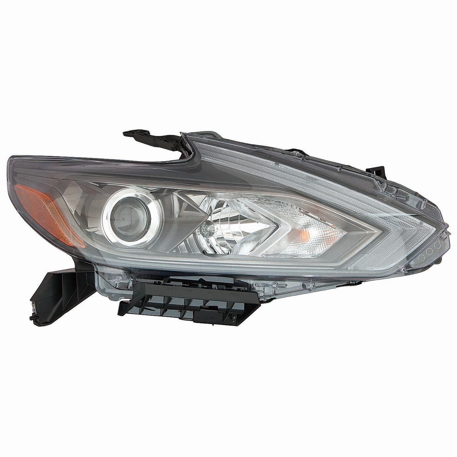Headlight Assembly Composite Right Halogen w/o LED DRL w/o Smoke Lens CAPA for Nissan Altima Sedan 2016–2018