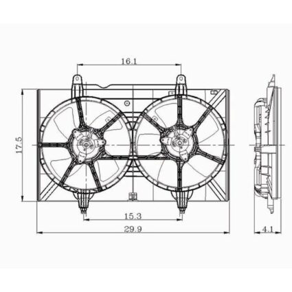 Engine Cooling Fan Assembly Dual Fan Assembly for Nissan Quest 2004–2009