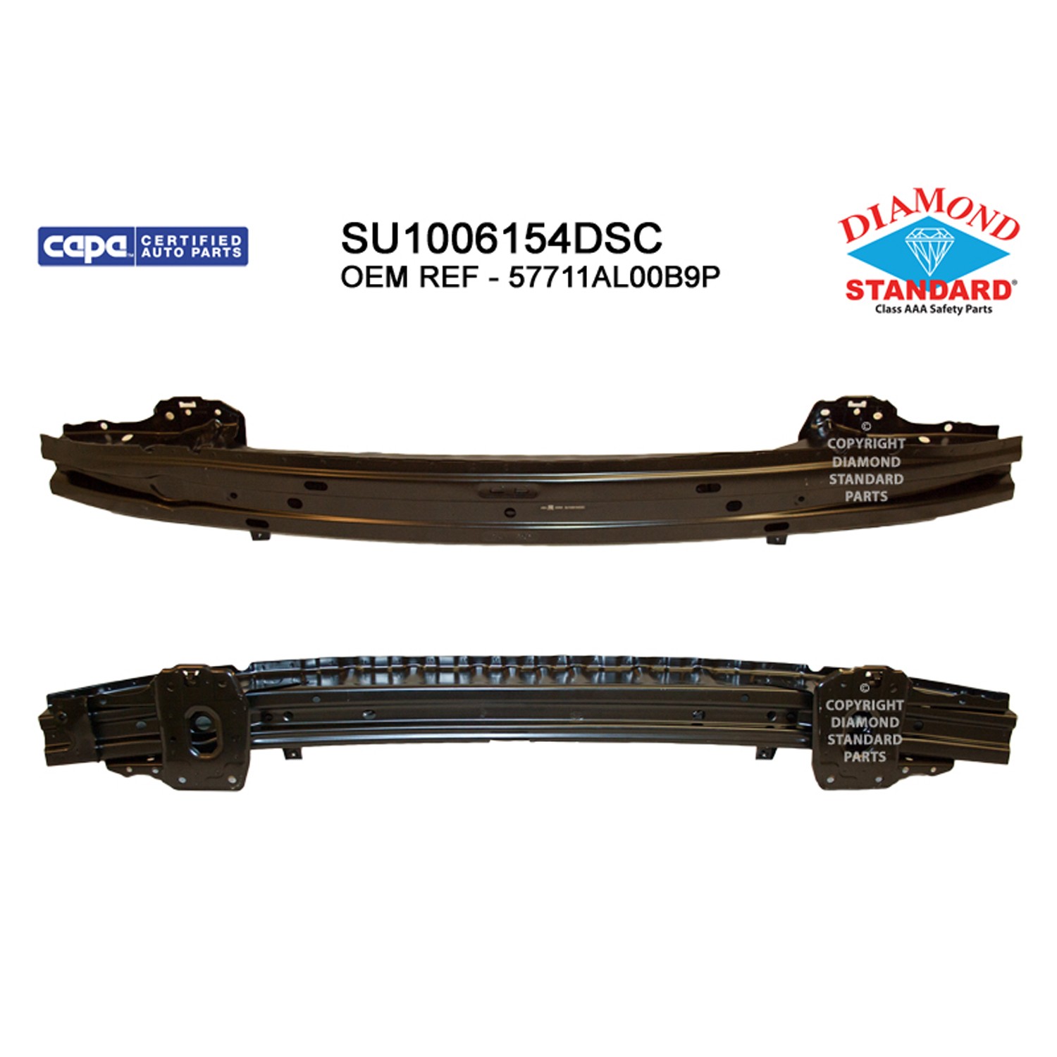 Bumper Cover Reinforcement Front CAPA for Subaru Legacy 2015–2017