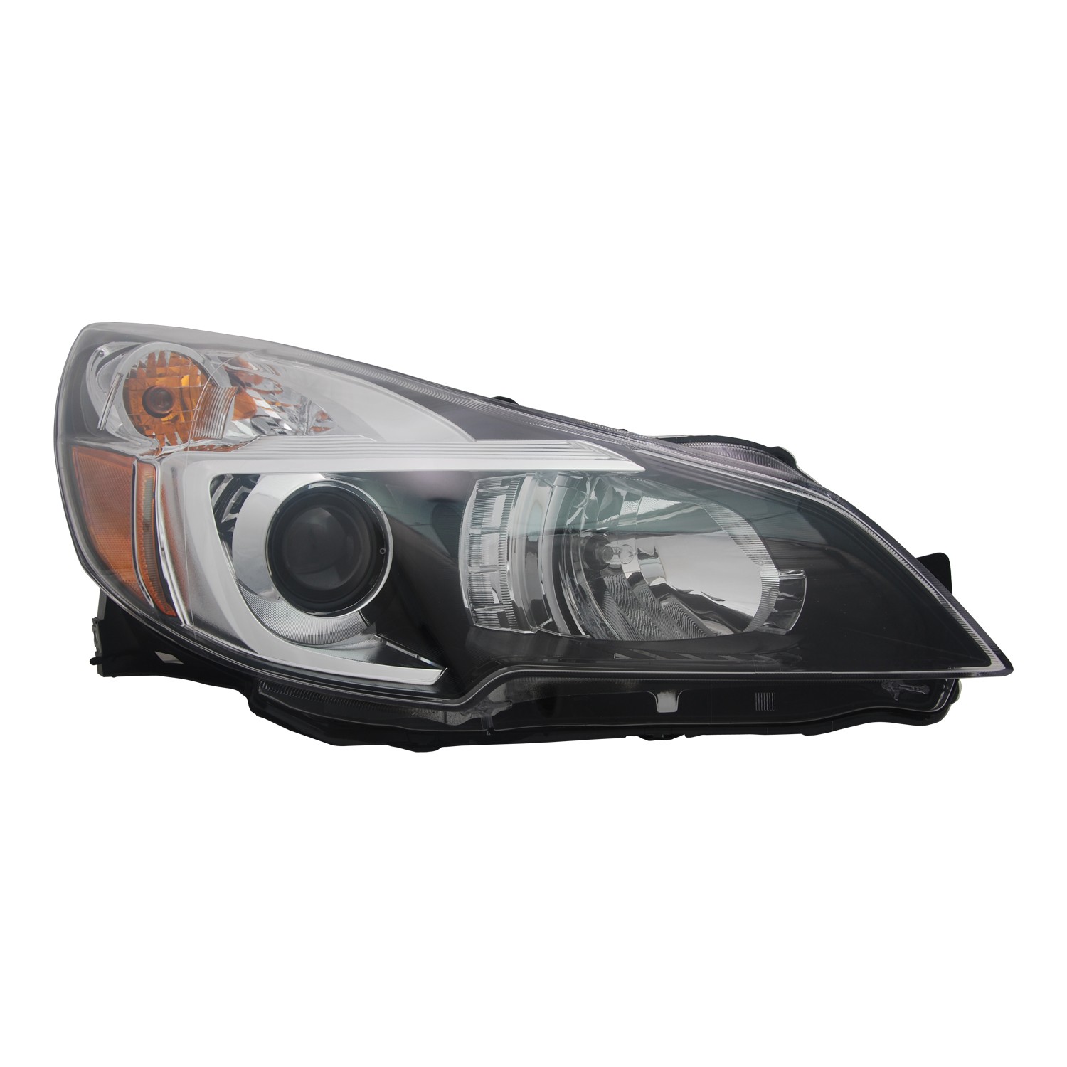 Headlight Assembly Composite Right Black Bezel for Subaru Legacy Outback