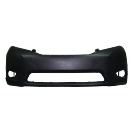 Bumper Cover Front w/o Park Assist Sensors Primed for Toyota Sienna Base LE XLE 2011–2017