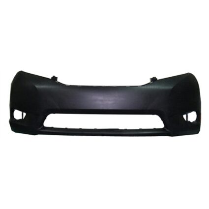Bumper Cover Front w/o Park Assist Sensors Primed CAPA for Toyota Sienna Base LE XLE 2011–2017