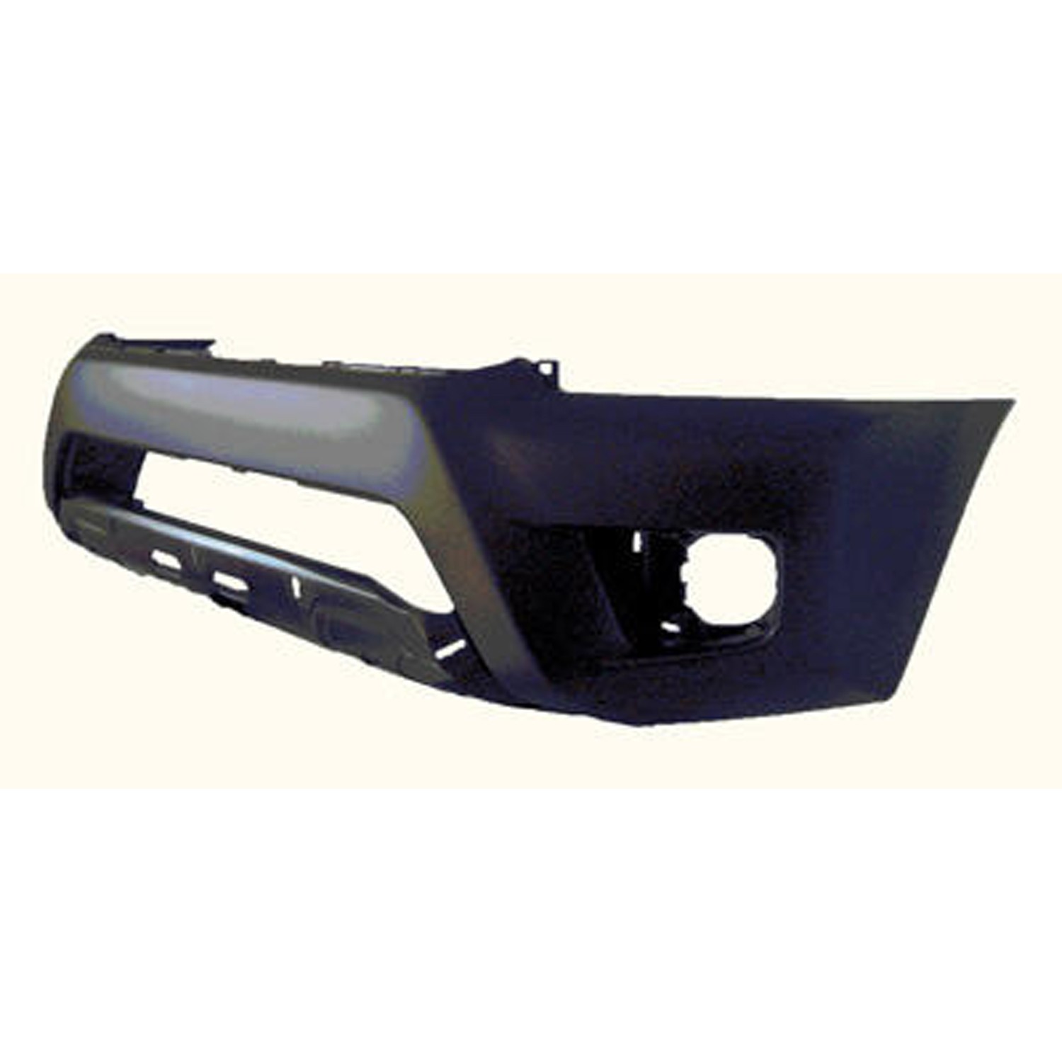 Bumper Cover Front w/o Wheel Opening Flares Fine Textured Black CAPA for Toyota Tacoma Base 2012–2015