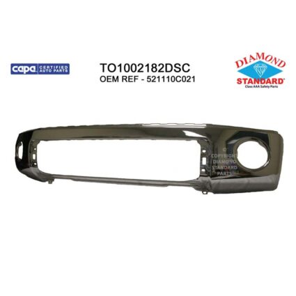 Bumper Face Bar Front w/o Parking Assist CAPA for Toyota Tundra 2007–2013