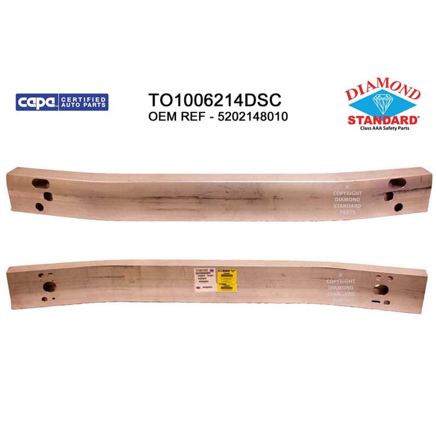 Bumper Cover Reinforcement Front CAPA for Toyota Highlander 2008–2010