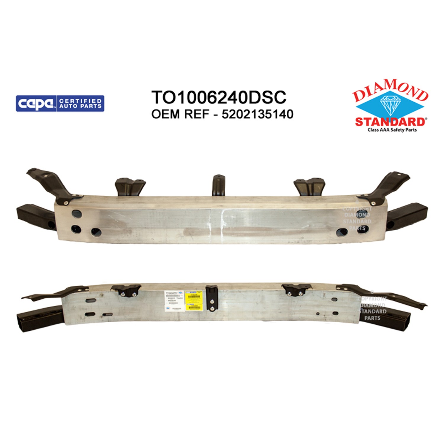 Bumper Cover Reinforcement Front w/o Chrome Trim CAPA for Toyota 4Runner 2014–2024