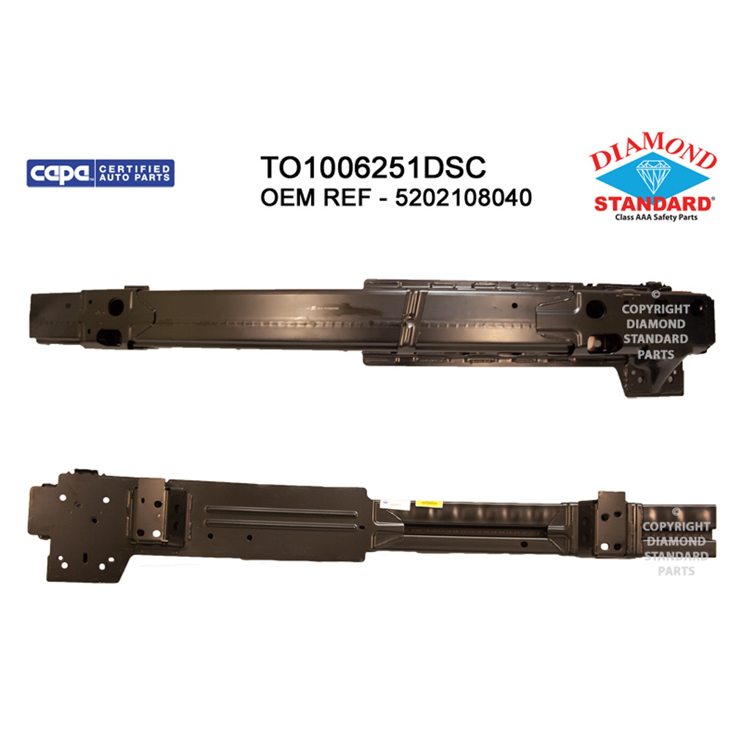Bumper Cover Reinforcement Front To 8-15 CAPA for Toyota Sienna 2015