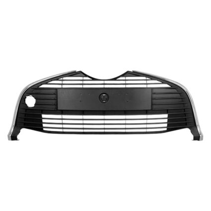 Bumper Cover Grille Front w/o Fog Lamps w/Chrome Trim CAPA for Toyota Yaris Hatchback 2015–2017
