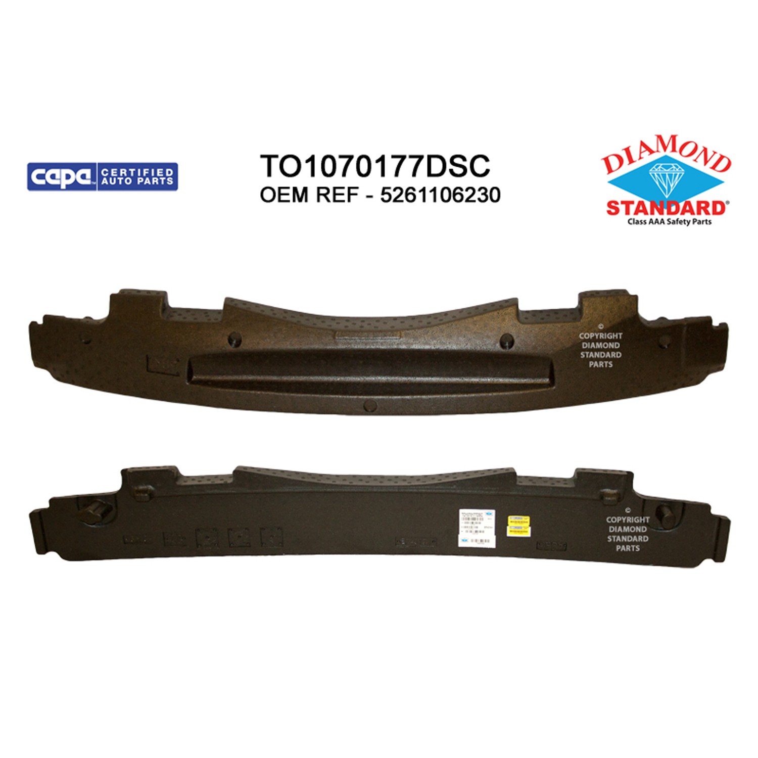Bumper Impact Absorber Front To 12-13 CAPA for Toyota Camry SE SE Sport 2012–2014