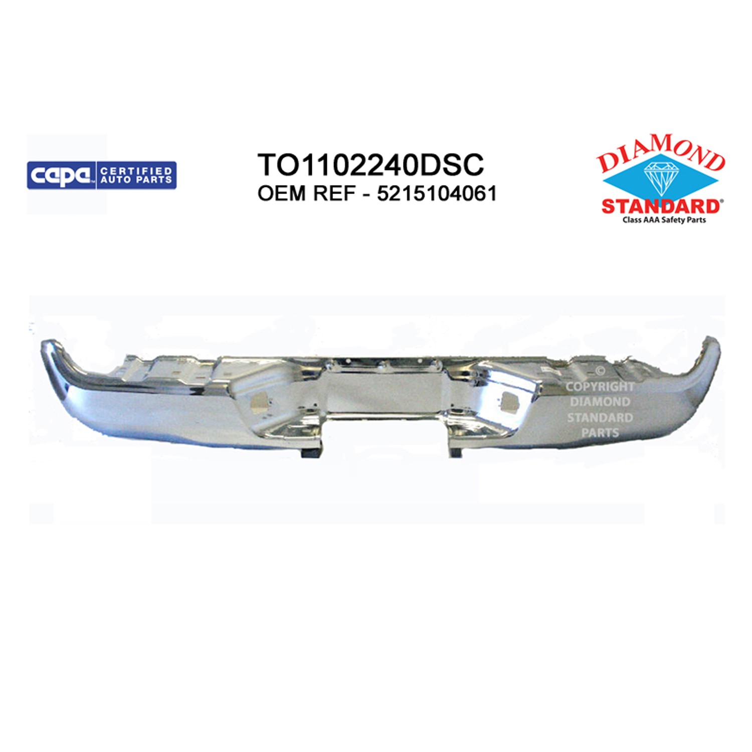 Bumper Face Bar Rear w/Limited Pkg w/o Sport Pkg w/SR5 Pkg Chrome CAPA for Toyota Tacoma Pre Runner Base Base Prerunner SR5 Prerunner TRD Sport Prerunner 2005–2015