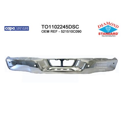 Bumper Face Bar Rear w/o Rock Warrior Pkg w/Parking Assist Chrome CAPA for Toyota Tundra 2007–2013