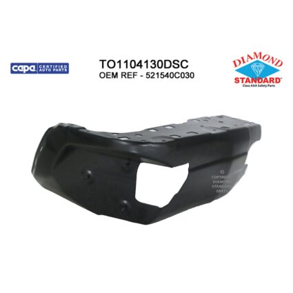 Bumper Extension Rear Left Outer Resin Bumper CAPA for Toyota Tundra 2014–2021