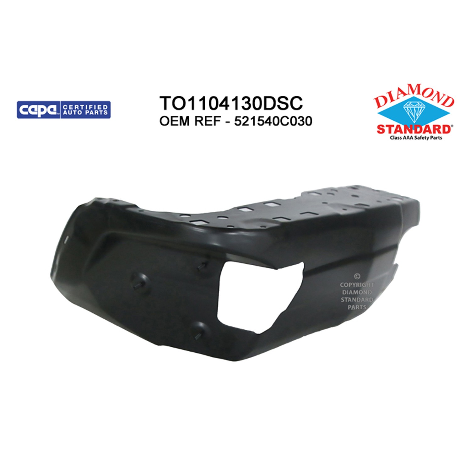 Bumper Extension Rear Left Outer Resin Bumper CAPA for Toyota Tundra 2014–2021