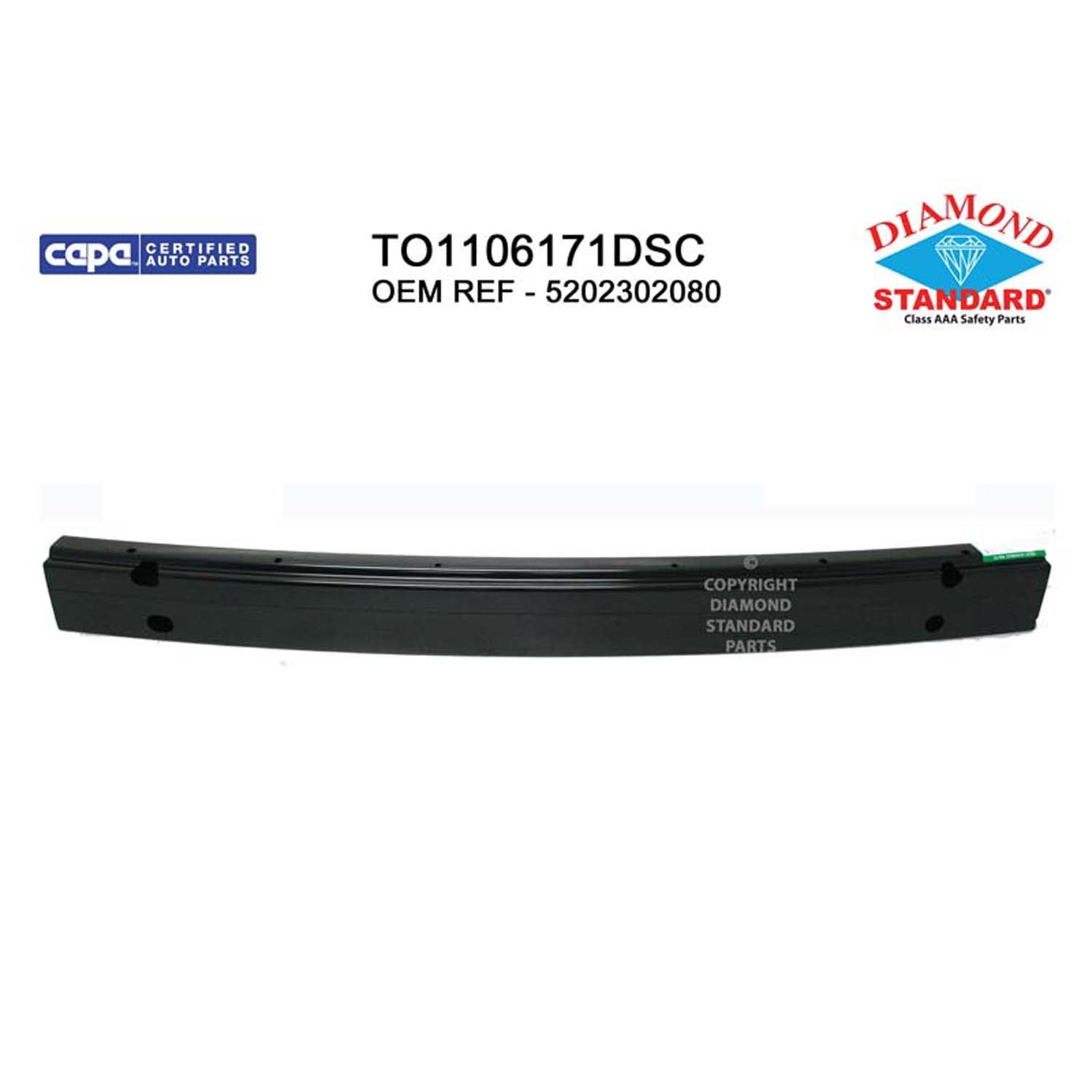 Bumper Cover Reinforcement Rear USA Built CAPA for Toyota Corolla 2003–2008