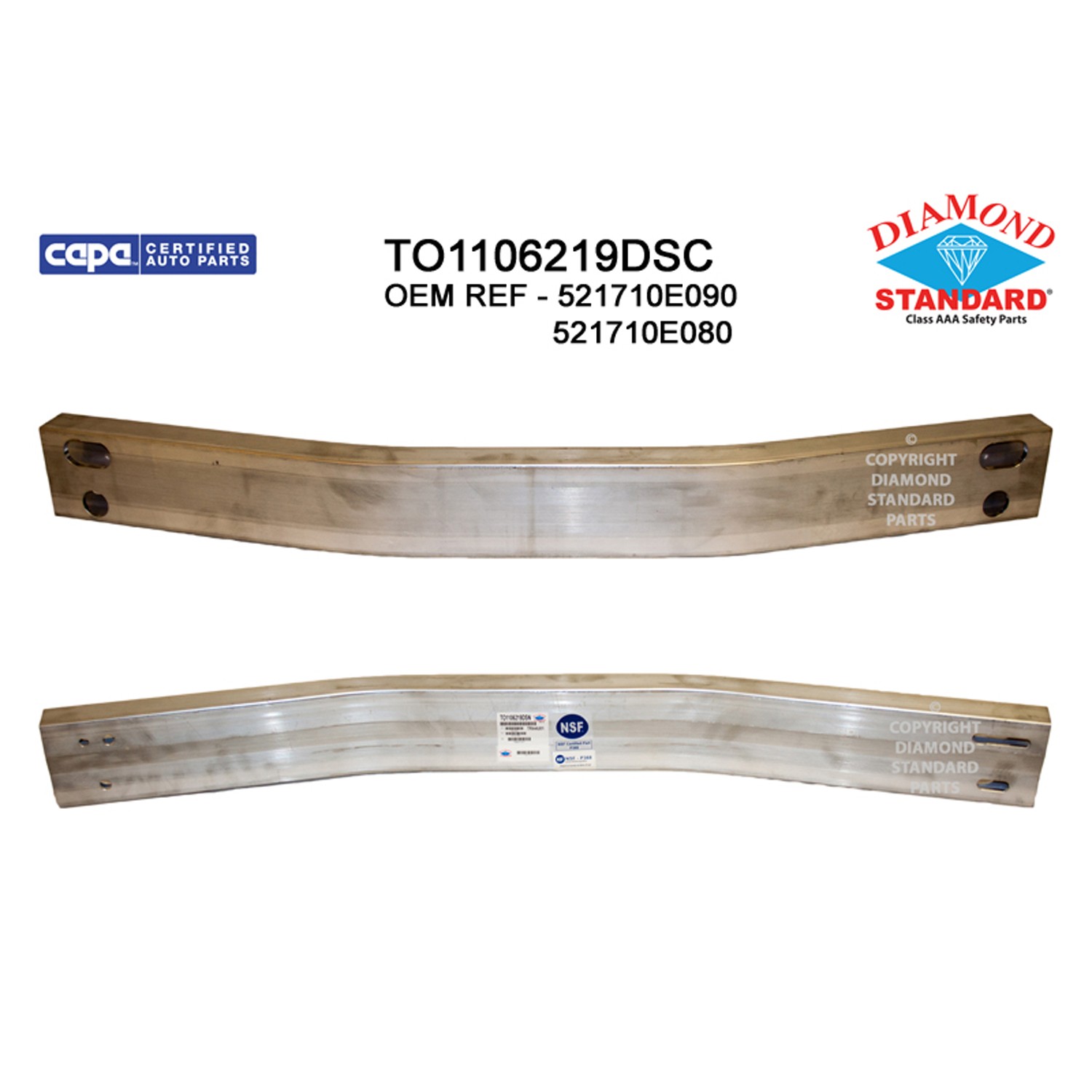 Bumper Cover Reinforcement Rear CAPA for Toyota Highlander 2014–2019