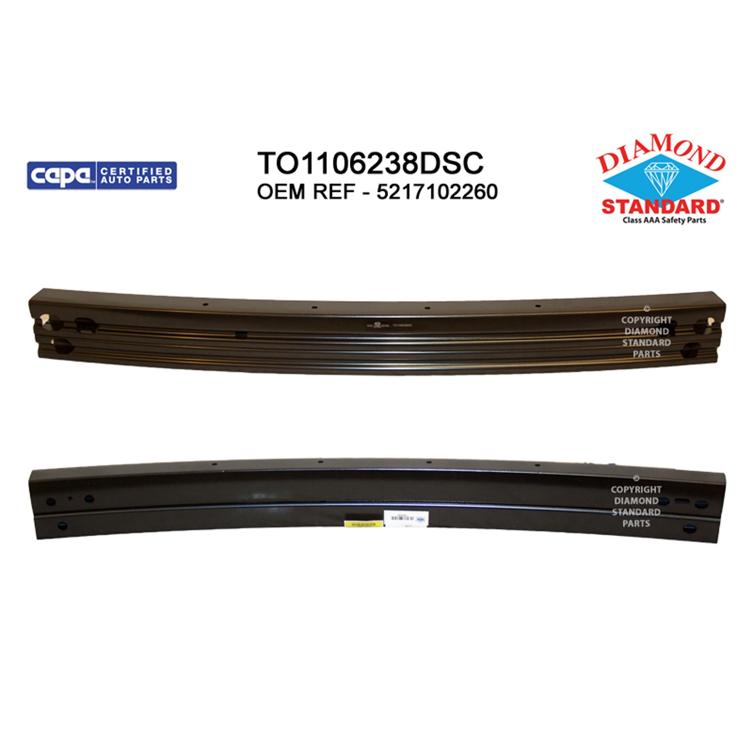 Bumper Cover Reinforcement Rear North America Built CAPA for Toyota Corolla Sedan 2020–2022
