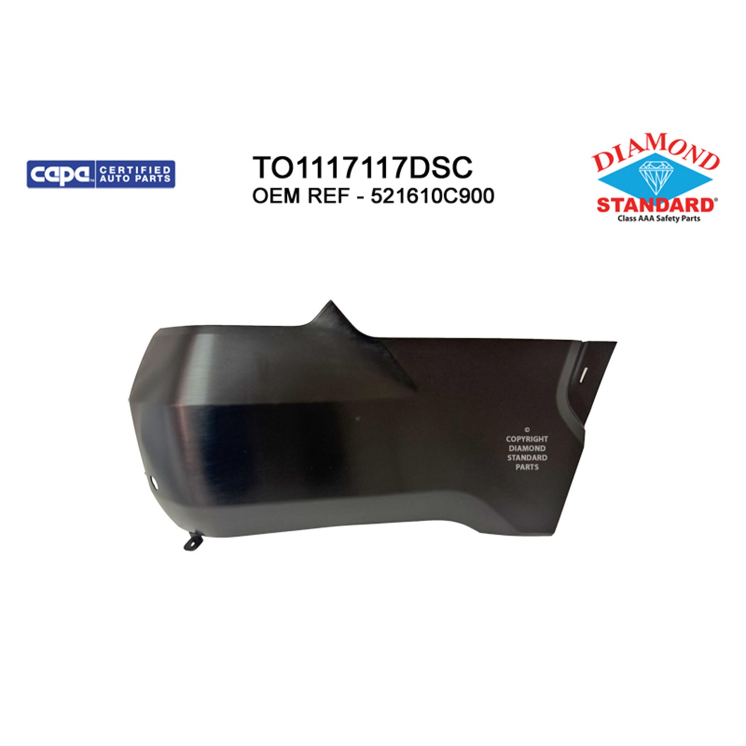 Bumper Cover Rear Right w/Wheel Opening Mouldings w/Parking Sensors Primed CAPA for Toyota Tundra 2022–2024
