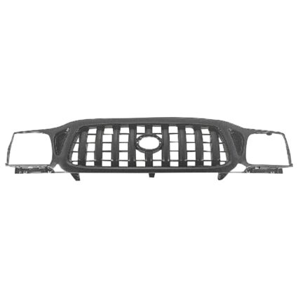 Grille Assembly w/o S-Runner Matte-Black for Toyota Tacoma 2001–2004