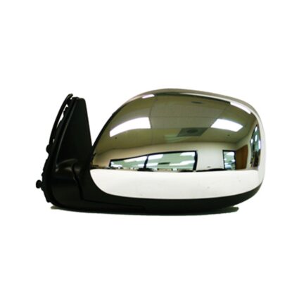 Door Mirror Assembly Left Non-Heated Power Remote Textured Black w/Chrome Housing for Toyota Tundra 2000–2004