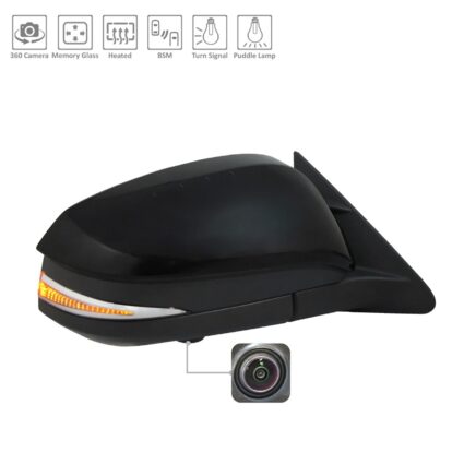 Door Mirror Assembly Right w/Around View Monitor w/Cover for Toyota Highlander 2017–2019