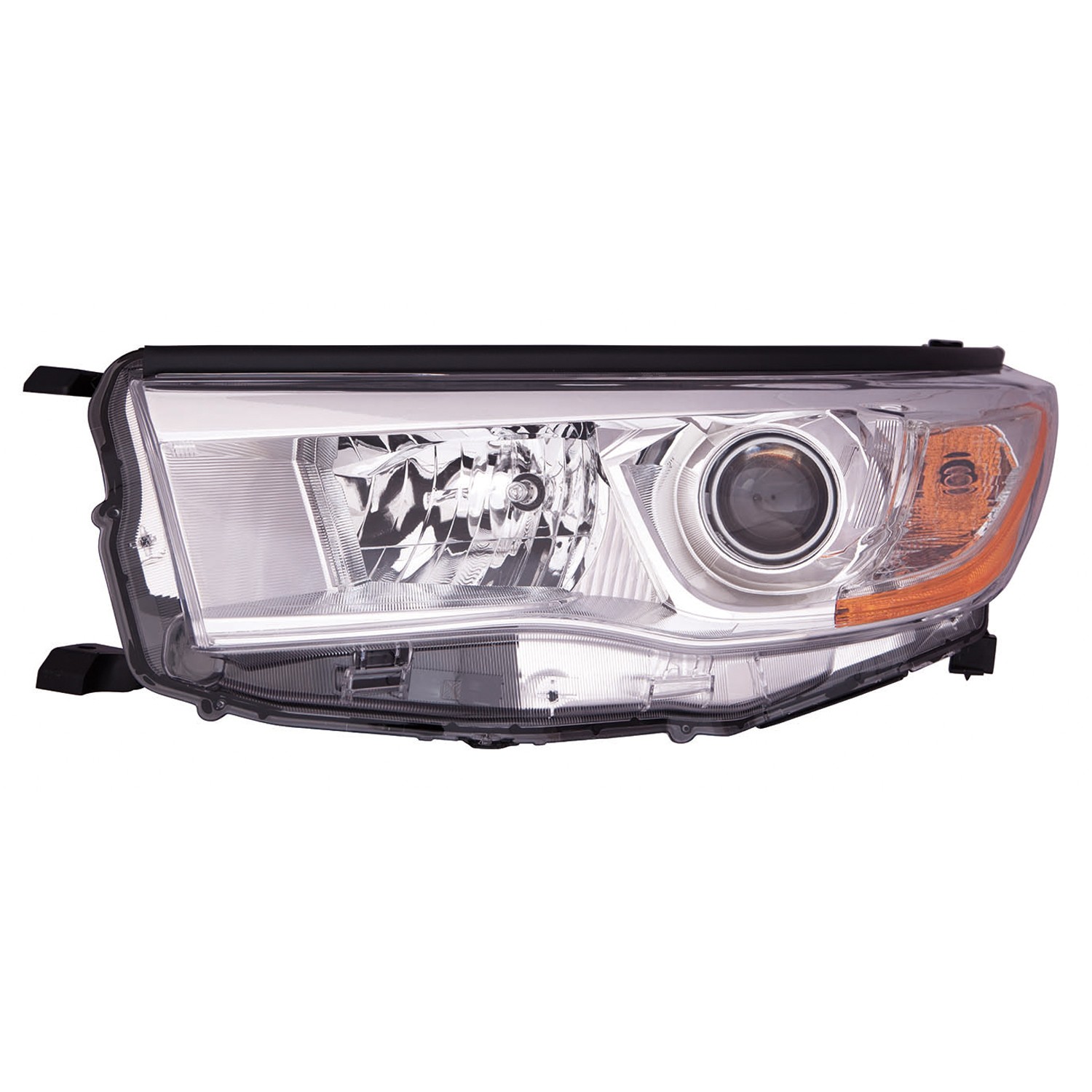 Headlight Assembly Composite Left w/o Auto High Beam w/o Smoked Chrome Accent CAPA for Toyota Highlander 2014–2016