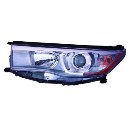 Headlight Assembly Composite Left w/Smoked Chrome Accent CAPA for Toyota Highlander Hybrid Limited Hybrid LE Hybrid XLE 2014–2016