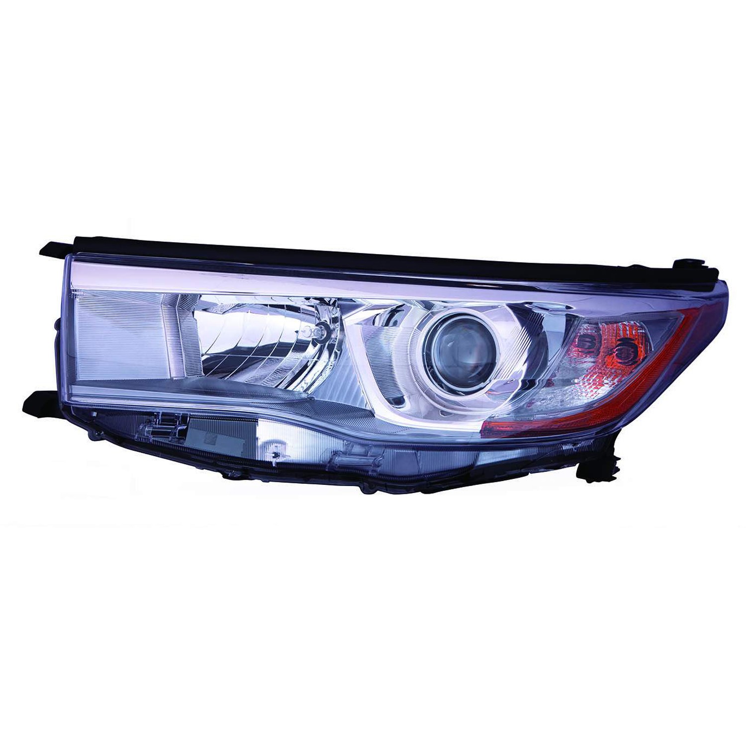 Headlight Assembly Composite Left w/Smoked Chrome Accent CAPA for Toyota Highlander Hybrid Limited Hybrid LE Hybrid XLE 2014–2016