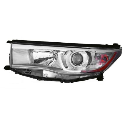 Headlight Assembly Composite Left w/Smoked Chrome Accent for Toyota Highlander Hybrid Limited Hybrid LE Hybrid XLE 2014–2016