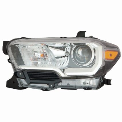 Headlight Assembly Composite Left Halogen w/o LED DRL w/o Fog Lamps Black Bezel for Toyota Tacoma 2016–2017