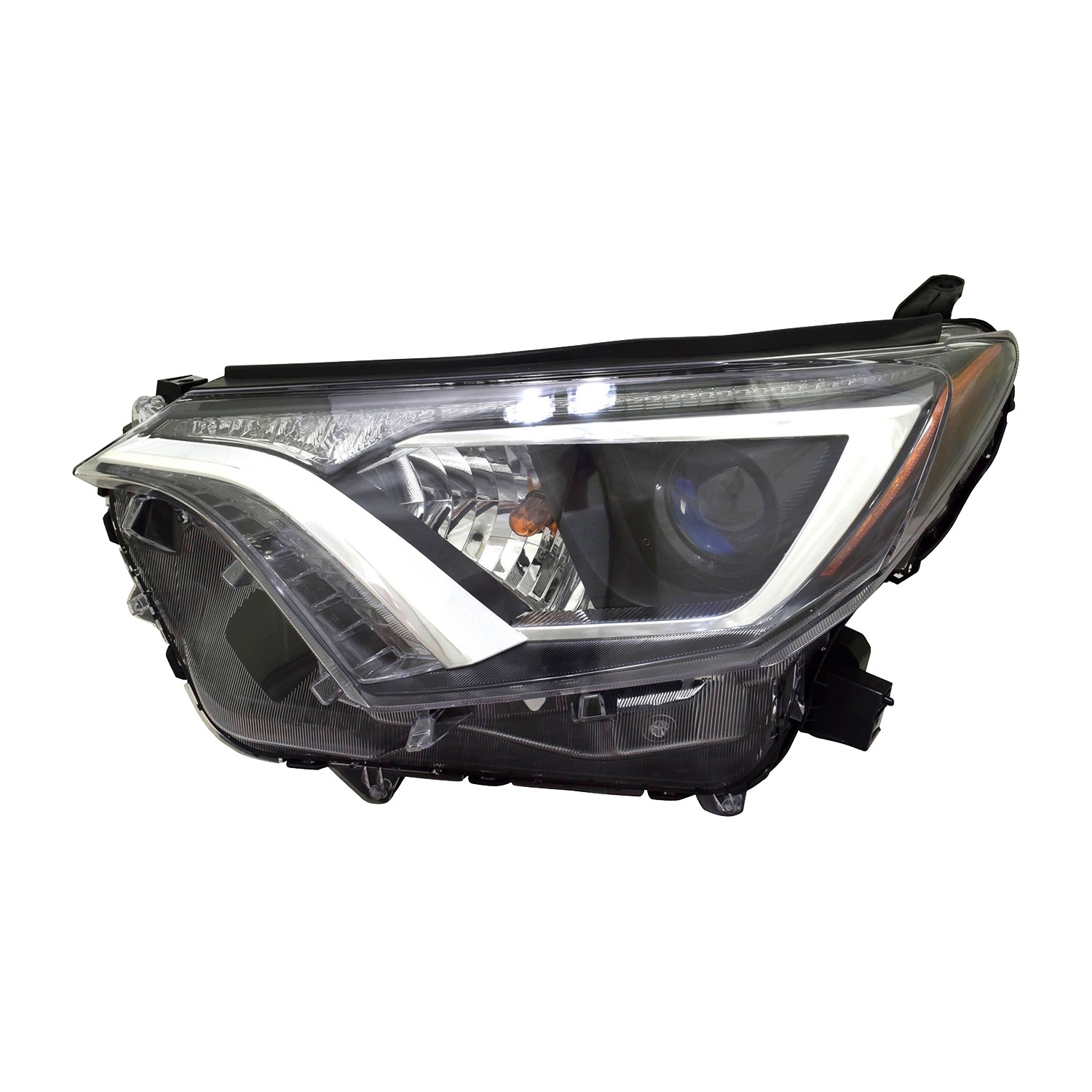 Headlight Assembly Composite Left Halogen w/o Black Bezel North America Built for Toyota RAV4 2016–2018