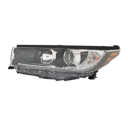 Headlight Assembly Composite Left w/Black Accent w/LED DRL for Toyota Highlander SE 2017–2018