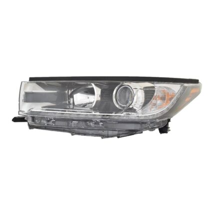 Headlight Assembly Composite Left w/Smoked Chrome Accent w/LED DRL CAPA for Toyota Highlander Limited Hybrid Limited Hybrid LE Hybrid XLE 2017–2018