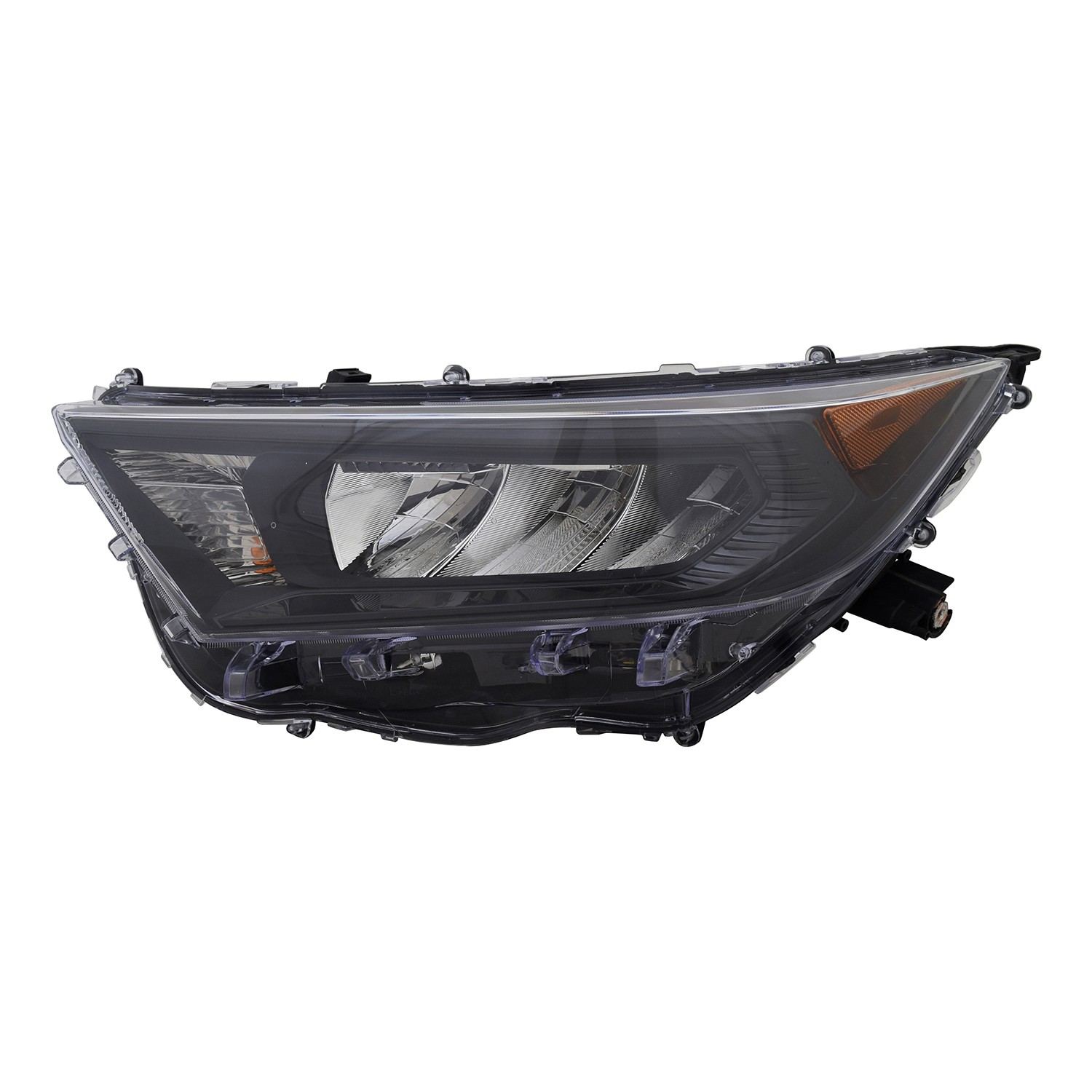 Headlight Assembly Composite Left w/o Adaptive Headlamps Black Bezel North America Built for Toyota RAV4 LE Hybrid LE 2019–2022