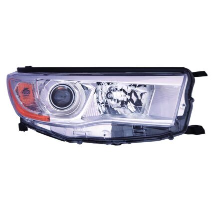 Headlight Assembly Composite Right w/o Auto High Beam w/o Smoked Chrome Accent CAPA for Toyota Highlander 2014–2016