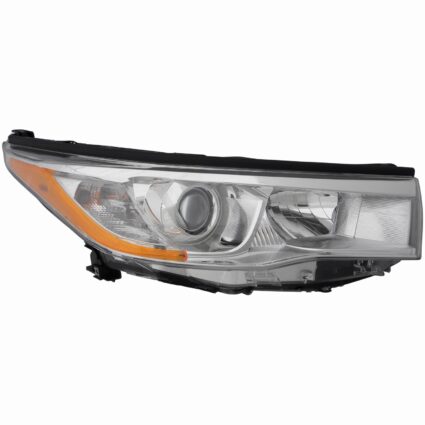 Headlight Assembly Composite Right w/o Auto High Beam w/o Smoked Chrome Accent for Toyota Highlander 2014–2016