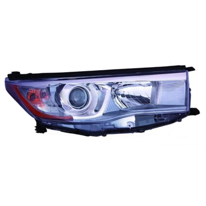Headlight Assembly Composite Right w/Smoked Chrome Accent CAPA for Toyota Highlander Hybrid Limited Hybrid LE Hybrid XLE 2014–2016