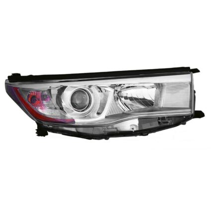 Headlight Assembly Composite Right w/Smoked Chrome Accent for Toyota Highlander Hybrid Limited Hybrid LE Hybrid XLE 2014–2016