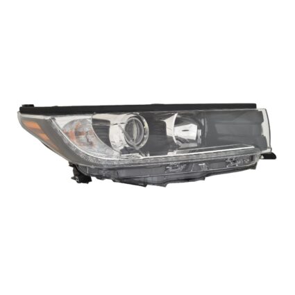 Headlight Assembly Composite Right w/Black Accent w/LED DRL CAPA for Toyota Highlander SE 2017–2018