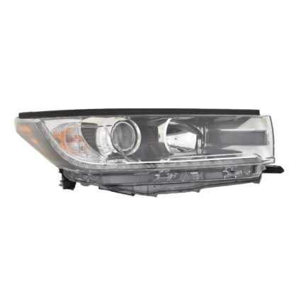 Headlight Assembly Composite Right w/Smoked Chrome Accent w/LED DRL CAPA for Toyota Highlander Limited Hybrid Limited Hybrid LE Hybrid XLE 2017–2018