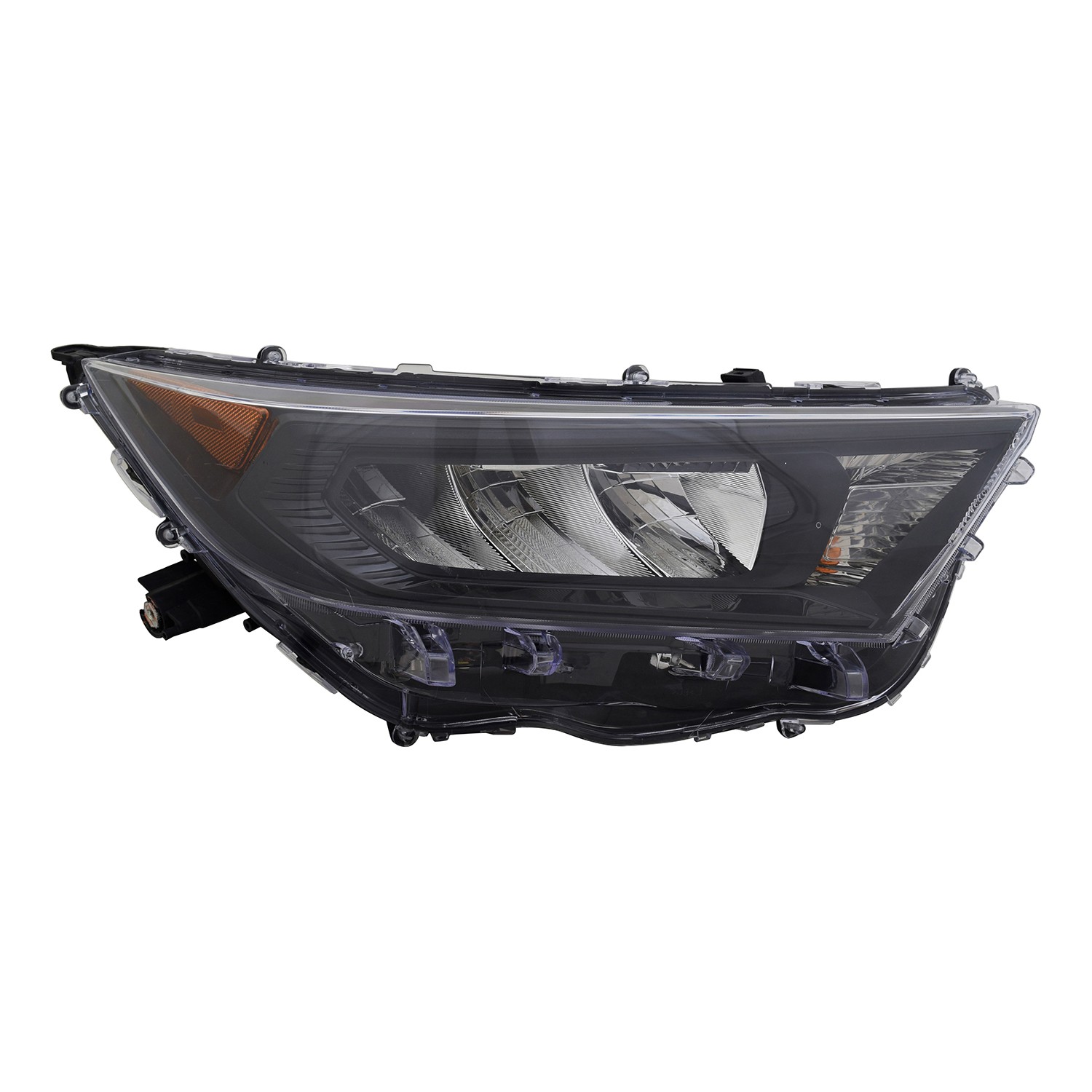 Headlight Assembly Composite Right w/o Adaptive Headlamps Black Bezel North America Built for Toyota RAV4 LE Hybrid LE 2019–2022
