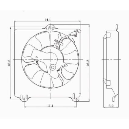 A/C Condenser Fan Assembly Includes Motor/Blade/Shroud for Toyota RAV4 1997–2000