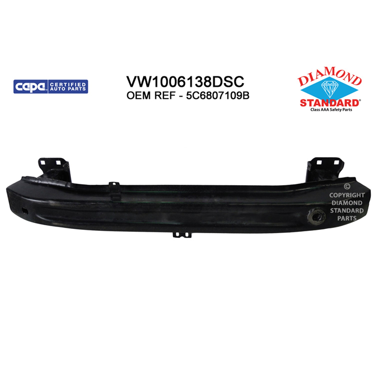 Bumper Cover Reinforcement Front w/o Collision Warning w/o Emergency Braking CAPA for Volkswagen Jetta Sedan 2011–2018