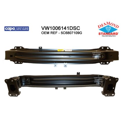 Bumper Cover Reinforcement Front w/Collision Warning w/o City Emergency Braking CAPA for Volkswagen Jetta Sedan S Sport Base Trendline Highline Comfortline TDI SE TDI SEL Highline TDI Comfortline TDI Trendline TDI TDI S Hybrid SEL Premium SE SEL TDI SEL Premium Live Hybrid Sportline Wolfsburg Edition SE Sport 2015–2018