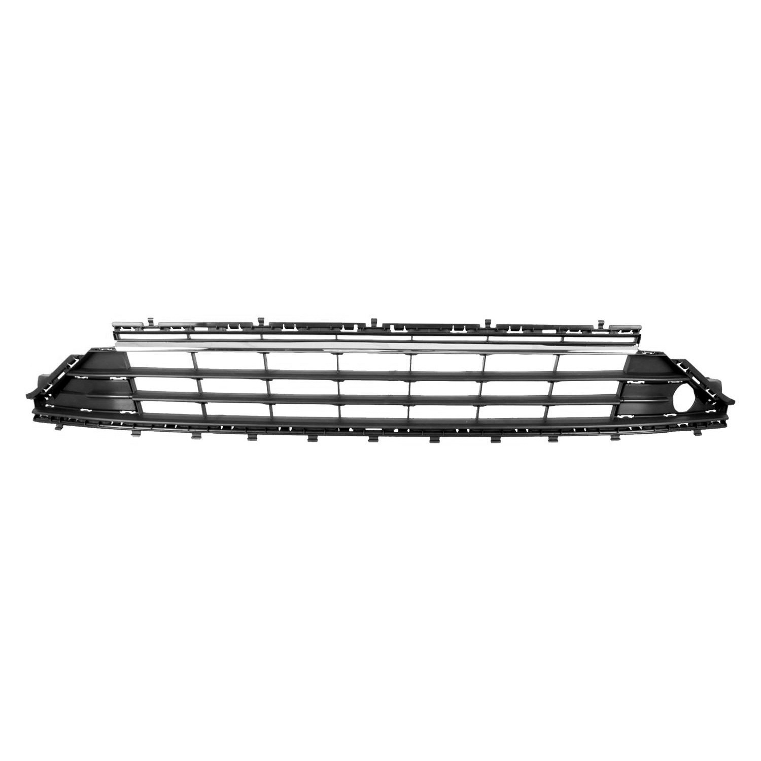 Bumper Cover Grille Front Satin Black/Chrome for Volkswagen Golf Golf SportWagen