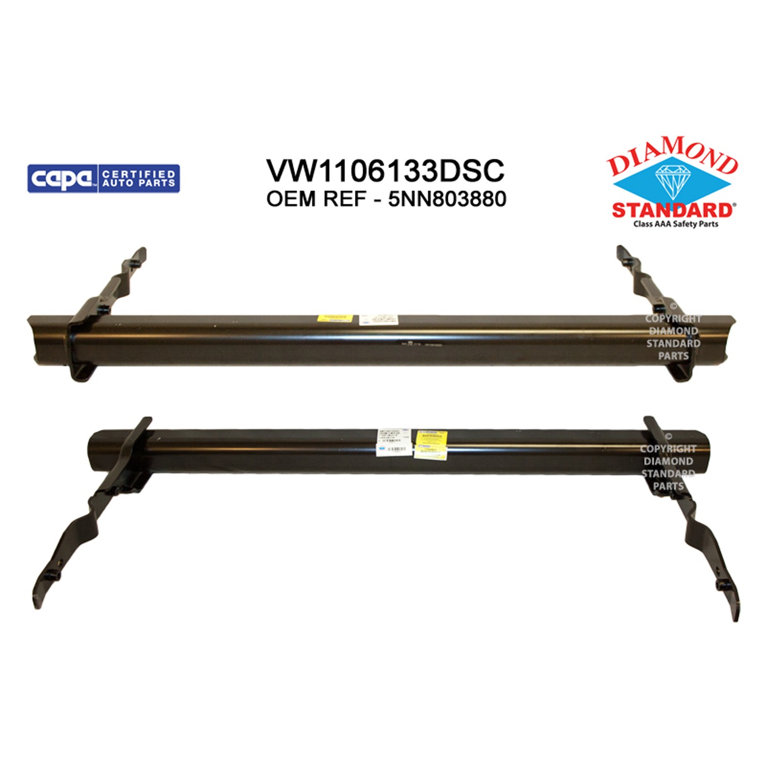 Bumper Cover Reinforcement Rear CAPA for Volkswagen Tiguan 2018–2023