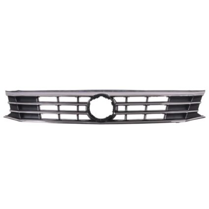 Grille Assembly w/o Collision Warning LED Headlamps w/Silver & Chrome Molding for Volkswagen Passat 2016–2018