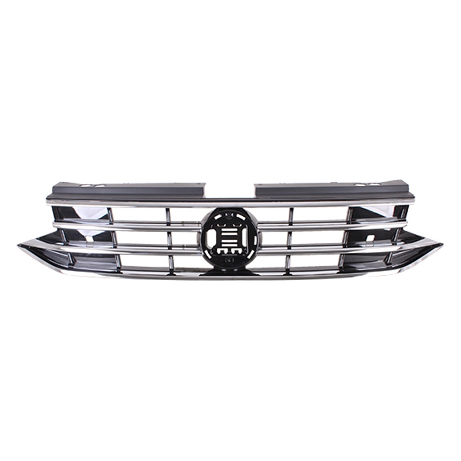 Grille Assembly w/o Light Bar Black Satin/Chrome for Volkswagen Tiguan S Trendline Comfortline SE 2022–2024